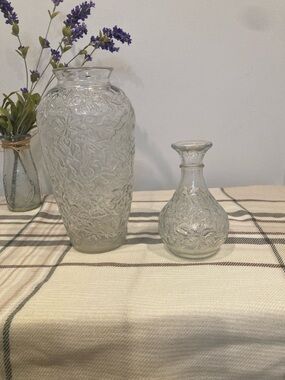 Princess House Fantasia 9 inch vase and 5.5 inch bud vase